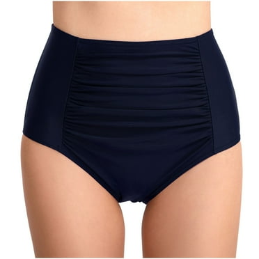 cfhntfmh Women Swim Shorts Soft High Waisted Bikini Bottoms Ruched Full Coverage Stretchy Swimsuit Briefs 2024