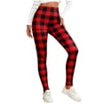 thumbnail image 1 of cfhntfmh Women Winter Warm Sherpa Leggings Fleece Lined Stretchy Soft Thermal Pants High Waist Plaid Tights for Cold Weather, 1 of 7