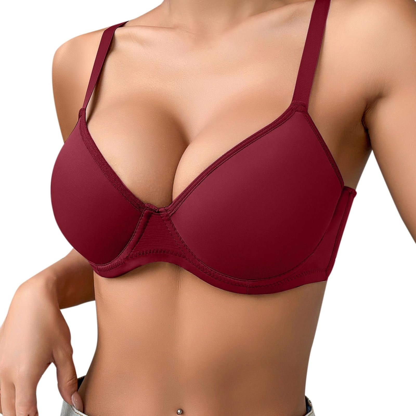 cfhntfmh Women Wireless Bras No Underwire Seamless Push up Full ...