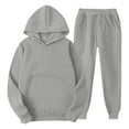 thumbnail image 1 of cfhntfmh Women's 2 Piece Lounge Tracksuits Sets Hooded Sweatshirt and Wide Leg Sweatpants Sweatsuit Matching Outfits（Gray,Small), 1 of 7