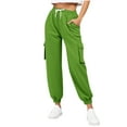 thumbnail image 1 of cfhntfmh Women's Cargo Sweatpants Plus Size Fleece Athletic Joggers with Pockets Cinch Bottom Elastic Drawstring Pants, 1 of 6
