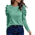 thumbnail image 1 of cfhntfmh Women's Crewneck Top Trendy Long Sleeve T Shirts Casual Dressy Blouse Tunic Top for Women Fall Fashion, 1 of 7