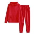thumbnail image 1 of cfhntfmh Women's Fall 2 Piece Lounge Sets Hoodie Sweatshirt with Pocket Jogger Pants Winter Fashion Workout Tracksuit Sets, 1 of 2