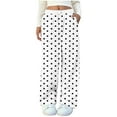 thumbnail image 1 of cfhntfmh Women's Flannel Pajama Pants Print Comfy Stretch Wide Leg Pj Bottoms Drawstring Lounge Pants for Women（White,X-Large), 1 of 4