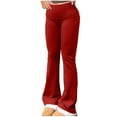 thumbnail image 1 of cfhntfmh Women's Flare Yoga Pants Stretchy Waist Bell Bottom Leggings Loose Comfy High Waisted Bootcut Workout Pants（Red,XX-Large), 1 of 7