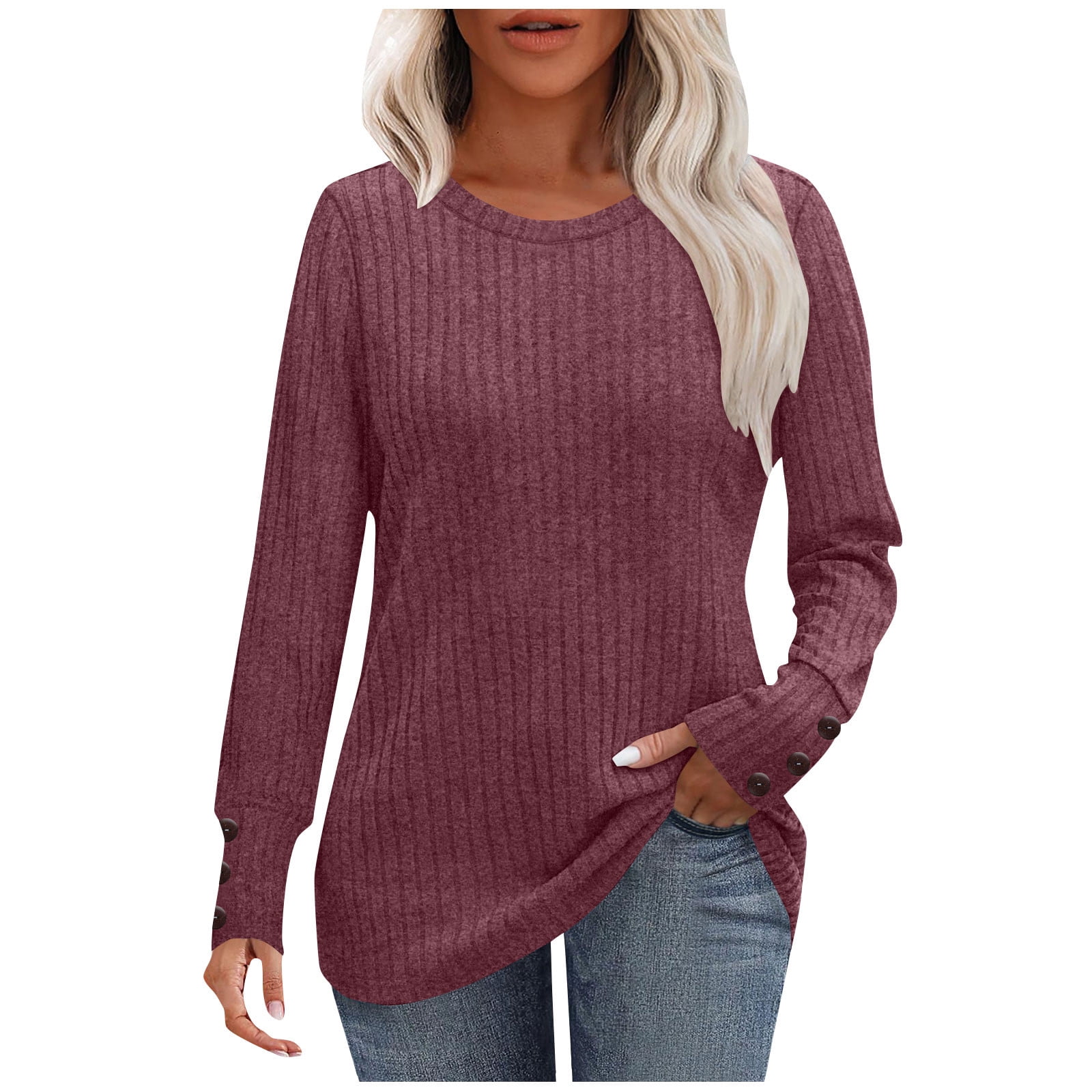 Women's Knit Crew-Neckline Short Sleeve Top