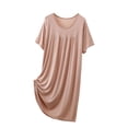 thumbnail image 1 of cfhntfmh Women's Modal Summer Nightgown Short Sleeve Round Neck Sleepshirt Loose Comfy Sleepwear Mid Sleep Dress, 1 of 4