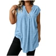 thumbnail image 1 of cfhntfmh Women's Plus Size Oversized Tops Summer Cap Sleeve T Shirts V Neck Dressy Casual Vacation Blouses Fashion Boho Clothes, 1 of 7