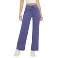 thumbnail image 1 of cfhntfmh Women's Plus Size Yoga Pants Stretchy Wide Leg Wiht Pockets High Waist Lounge Bottom Loose Casual Gym Sweatpants（Dark Blue,Large), 1 of 3