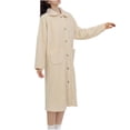 thumbnail image 1 of cfhntfmh Women's Plush Mid Robe Soft Bathrobe Warm Long Sleeve Button up Fuzzy Fleece Bath Robe with Pockets for Fall Winter（Beige,X-Large), 1 of 4