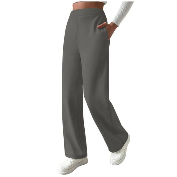 cfhntfmh Women's Sherpa Lined Sweatpants Winter Warm Fleece Pants Thermal Pants for Outdoor Casual Baggy Trousers