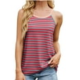 thumbnail image 1 of cfhntfmh Women's Striped Tank Top Summer Sleeveless Cami Top Crew Neck Basic Cami Shirts Fashion Vacation Clothes, 1 of 7