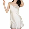 thumbnail image 1 of cfhntfmh Women's Summer Silk Nightgown Adjustable Spaghetti Strap Camisole Slip Dress Round Neck Sleepwear Mini Sleep Dress, 1 of 6