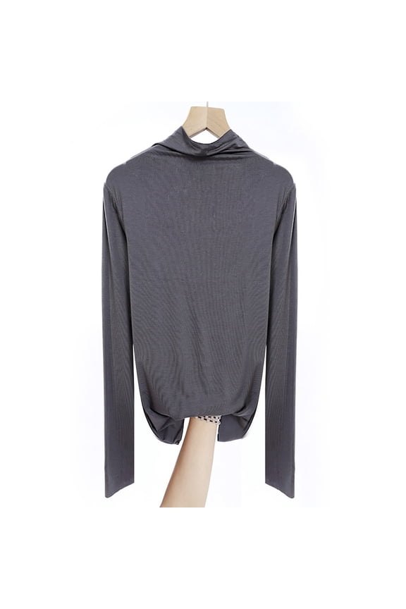 Women's Thermal Long Sleeve Shirt Mock Turtleneck Undershirt Fall Winter Basic Undershirts Modal Sleepwear(Dark Gray,Medium)