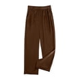 thumbnail image 1 of cfhntfmh Women's Velvet Pants High Waist Stretchy Wide Leg Casual Palazzo Pant Vintage Loose Trouser Pants for Women（Brown 1,Medium), 1 of 7