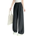 thumbnail image 1 of cfhntfmh Women's Wide Leg Pants High Waisted Flowy Palazzo Pants Lounge Loose Casual Work Trousers Pants for Women（Black,Small), 1 of 4