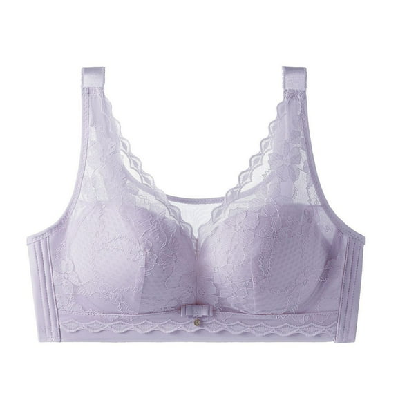 cfhntfmh Women's Wireless Bralette Comfort Lace Bra Full Coverage Unpadded Bra Everyday Solid Bra for Ladies