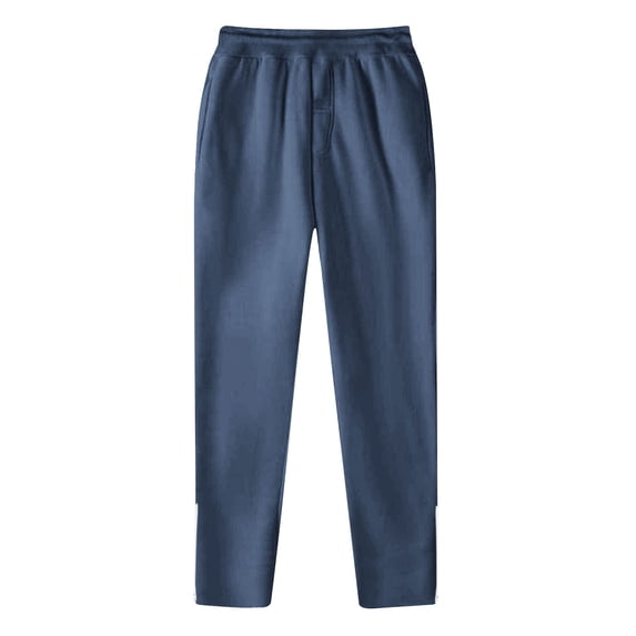 cfhntfmh Women's Workout Sweatpants Fleece Lined Jogger Fall Trendy Solid Color Lounge Sweatpants with Zipper(Navy,X-Large)