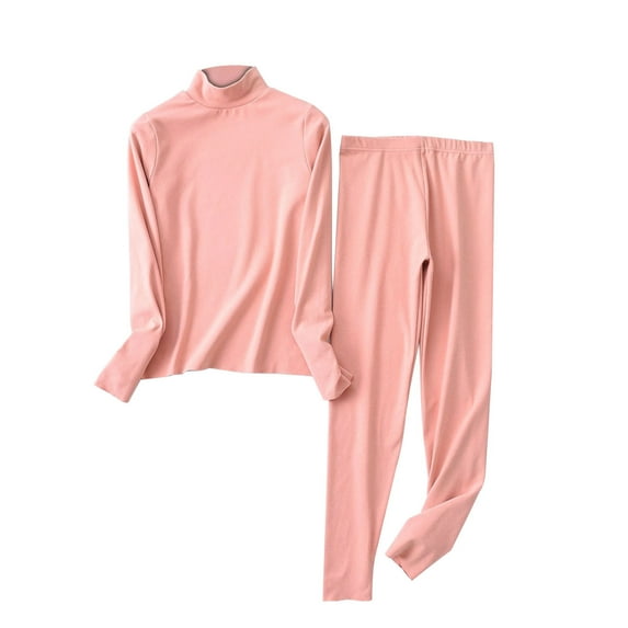 cfhntfmh Womens 2 Piece Pajama Sets Lounge Long Sleeve Mock Neck T-Shirts Comfy Solid Color Pants Homewear Sleepwear Sets