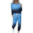 thumbnail image 1 of cfhntfmh Womens 2 Piece Sets Long Sleeve Print Tops and Long Pants Tracksuit Jogger Lounge Outfits with Pockets, 1 of 5