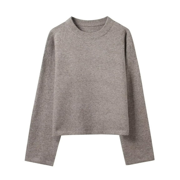 cfhntfmh Womens Fall Clothes Long Sleeve Sweaters Tops Classic Crew Neck Pullover Loose Casual Basic Sweater Outfit