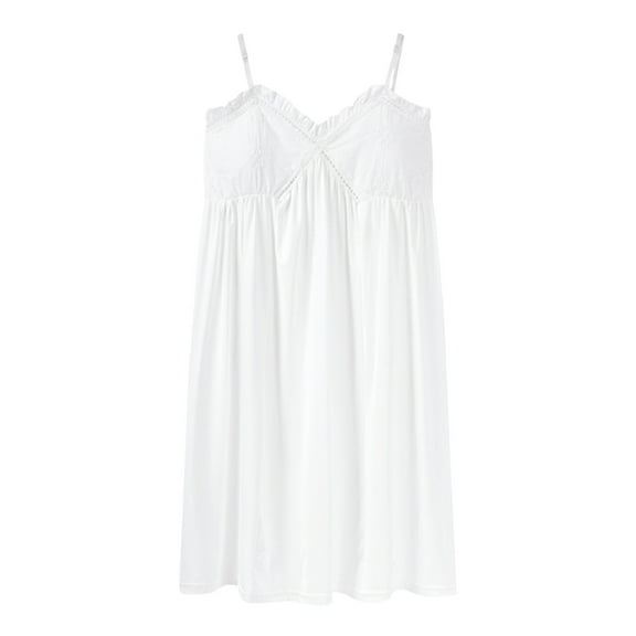 cfhntfmh Womens Fashion Nightshirts Sleeveless Dress Sleepdress Soft Flowy Adjustable Strap Cutout Pleated Nightgowns