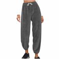 thumbnail image 1 of cfhntfmh Womens Fuzzy Pajama Pants Fluffy Fleece Lounge Pants Plush Warm Pj Bottoms Straight Leg Flannel Sleepwear Trouser, 1 of 6