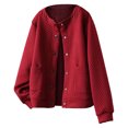 thumbnail image 1 of cfhntfmh Womens Jackets Fall Fashion 2023 Button Down Quilted Coats Cardigan Solid Color Lightweight Outwear with Pockets, 1 of 4