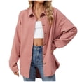 thumbnail image 1 of cfhntfmh Womens Knitted Shirts Soft Long Sleeve Collared Buttons down Blouses Fall Comfy Fashion Solid Color T-Shirts, 1 of 7