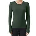 thumbnail image 1 of cfhntfmh Womens Long Sleeve Workout Tops Lightweight Breathable Pullover Seamless Yoga Athletic Slim Fit Tshirts, 1 of 4