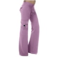 thumbnail image 1 of cfhntfmh Womens Low Rise Cargo Pants Wide Leg Drawstring Cargo Pants Comfy Lounge Trousers with Flap Pocket, 1 of 7