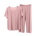 thumbnail image 1 of XuJwPNcy Womens Modal Pajamas Sets Casual Short Sleeve Nightshirts with Long Pants Loose Comfy Sleepwear Lounge Set（Pink,Medium), 1 of 4