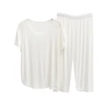 thumbnail image 1 of XuJwPNcy Womens Modal Pajamas Sets Casual Short Sleeve Nightshirts with Long Pants Loose Comfy Sleepwear Lounge Set（White,X-Large), 1 of 4