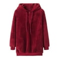 thumbnail image 1 of cfhntfmh Womens Oversized Sherpa Pullover Hoodies Quarter Zip Coats Fuzzy Fleece Sweatshirt Winter Clothing for Women, 1 of 2
