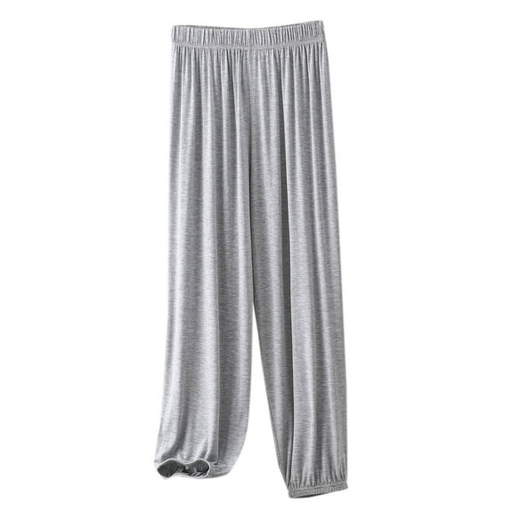 cfhntfmh Womens Pajama Pants Pleated Elastic Waist Comfy Cropped Jogger Pants Soft Loungewear Sleepwear Capri Pjs Pants