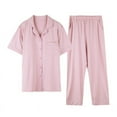 thumbnail image 1 of cfhntfmh Womens Pajama Sets Short Sleeve Buttons down Lapel Neck Soft Shirts with Pockets Sleepwear Long Pants 2 Piece Pjs Sets, 1 of 7
