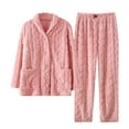 thumbnail image 1 of cfhntfmh Womens Pajamas Set Plush 2 Piece Pjs Sets Fuzzy Top Pants Loose Sherpa Fleece Loungewear Sleepwear Winter Warm, 1 of 7