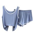 thumbnail image 1 of cfhntfmh Womens Pajamas Set Soft Comfy Sleeveless Sleepwear Tank Top and Shorts Pj Set Summer 2 Piece Loungewear M-XXl, 1 of 5