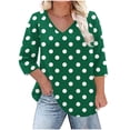 thumbnail image 1 of cfhntfmh Womens Plus Size Long Sleeve Shirts V Neck Basic Tee Tops Loose Fit Spring Fall Outfits for Women L-5xl, 1 of 6