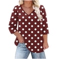 thumbnail image 1 of cfhntfmh Womens Plus Size Long Sleeve Shirts V Neck Basic Tee Tops Loose Fit Spring Fall Outfits for Women L-5xl, 1 of 6