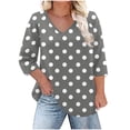 thumbnail image 1 of cfhntfmh Womens Plus Size Long Sleeve Shirts V Neck Basic Tee Tops Loose Fit Spring Fall Outfits for Women L-5xl, 1 of 6