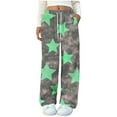 thumbnail image 1 of cfhntfmh Womens Plush Pajama Pants Floral Print Soft Fuzzy Pajama Bottoms Comfy Baggy Pj Palazzo Fleece Lounge Pants, 1 of 4