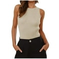 thumbnail image 1 of cfhntfmh Womens Ribbed Tank Tops 2024 Summer Sleeveless Round Neck Solid Color Blouses Casual Slim Basic Shirts, 1 of 6