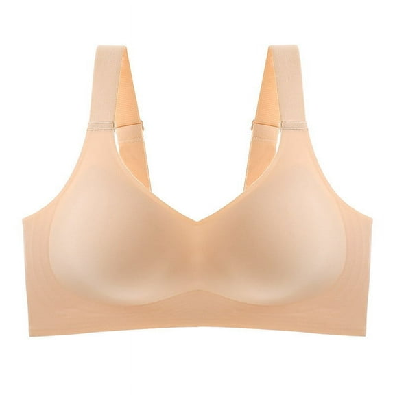 cfhntfmh Womens Seamless Bras No Underwire Supportive Wireless Push up Full Coverage Bralette Comfort V Neck T-Shirt Bra
