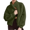 thumbnail image 1 of cfhntfmh Womens Sherpa Jacket Casual Lapel Full Zip Fuzzy Fleece Coats Long Sleeve Winter Warm Outwear with Pockets, 1 of 7