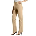 thumbnail image 1 of cfhntfmh Womens Straight Leg Dress Pants Business Casual Work Pants with Pockets High Waist Stretchy Pull on Office Trouser, 1 of 7