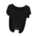 thumbnail image 1 of cfhntfmh Womens Summer 2024 Tops Short Sleeve Round Neck Baggy Shirt Solid Color Casual Basic Tees, 1 of 5