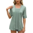 thumbnail image 1 of cfhntfmh Womens Summer Tops Square Neck Comfy Half Sleeve T-Shirt Casual Solid Color Tunics, 1 of 7