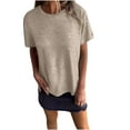 thumbnail image 1 of cfhntfmh Womens Summer Workout Tops Short Sleeve Crewneck T Shirts Casual Loose Basic Tees Fashion Shirts, 1 of 7