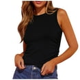 thumbnail image 1 of cfhntfmh Womens Tank Tops 2024 Sleeveless Athletic Summer Mock Neck Ribbed Knit Shirts Skinny Basic Ruched Tops, 1 of 5